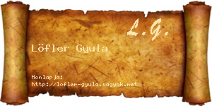 Löfler Gyula névjegykártya